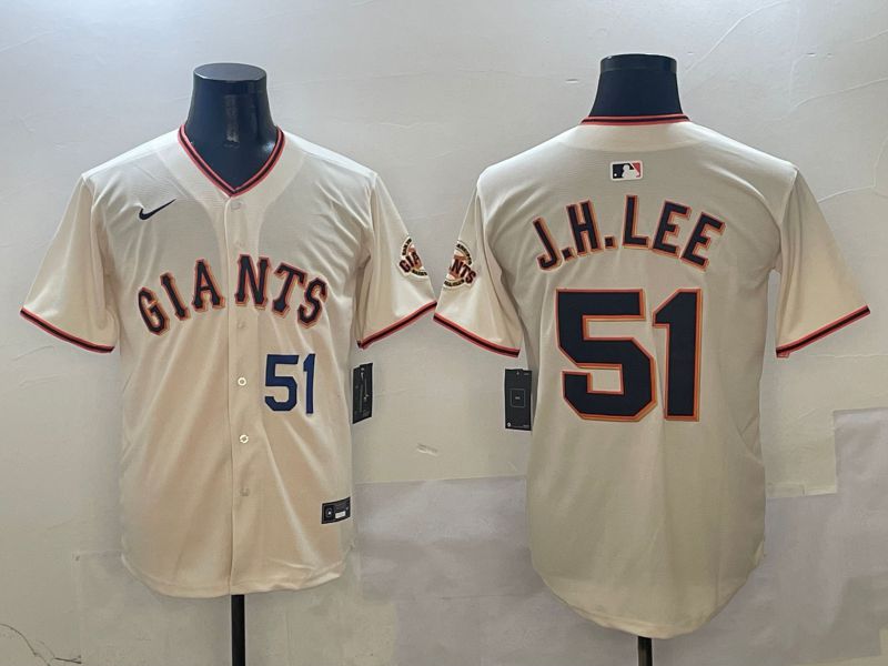 Men San Francisco Giants #51 J.H.Lee Cream Game Nike 2025 MLB Jersey style 3